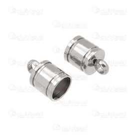 1720-2606-06 - Stainless steel cord end connector 6mm inner 7x7mm Natural 10pcs 1720-2606-06,Findings,Connectors,Cord end,montreal, quebec, canada, beads, wholesale