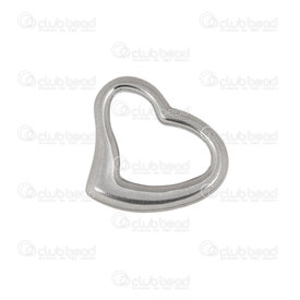 1720-2610-20 - Heart Stainless Steel Connector Heart 19.5x24mm Natural 5pcs 1720-2610-20,Findings,Stainless Steel,montreal, quebec, canada, beads, wholesale