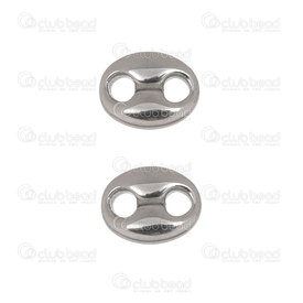 1720-2612 - Stainless Steel Connector Oval 11x8.5x3mm 3mm 2 Holes Natural 10pcs 1720-2612,Connecteurs 10 trous,montreal, quebec, canada, beads, wholesale