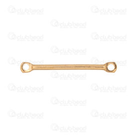 1720-2613-20GL - Stainless Steel 304 Link-Connector Tube 20x1.2mm with 2 loop 1mm Gold Plated 20pcs 1720-2613-20GL,gold,montreal, quebec, canada, beads, wholesale