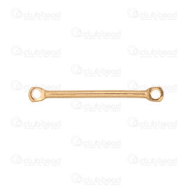 1720-2613-20GL - Acier Inoxydable 304 Lien-Connecteur Tube 20x1.2mm avec 2 Boucle 1mm Plaque Or 20pcs 1720-2613-20GL,pendentifs metal plaque,montreal, quebec, canada, beads, wholesale