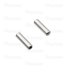 1720-2617-1.2 - Stainless steel cord end for 1.2mm round cord 7x2mm No Loop Natural 50ps 1720-2617-1.2,Findings,montreal, quebec, canada, beads, wholesale