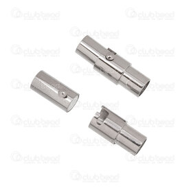 1720-2625-04 - Stainless Steel 304 Magnetic Clasp For Cord 17.5x6mm Double Lock Natural Inside Diameter 4mm 4pcs 1720-2625-04,1720-,4pcs,Stainless Steel 304,Magnetic Clasp,For Cord,Double Lock,17.5x6mm,Grey,Natural,Metal,Inside Diameter 4mm,4pcs,China,montreal, quebec, canada, beads, wholesale