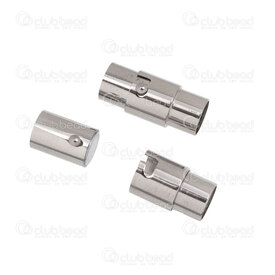 1720-2625-06 - Stainless Steel 304 Magnetic Clasp For Cord 18x8mm Double Lock Natural Inside Diameter 6mm 4pcs 1720-2625-06,Stainless  steel,4pcs,Stainless Steel 304,Magnetic Clasp,For Cord,Double Lock,18x8mm,Grey,Natural,Metal,Inside Diameter 6mm,4pcs,China,montreal, quebec, canada, beads, wholesale