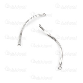 1720-2631-42 - Stainless steel Twisted Link 42.5x10.5x1mm with 1.5mm ring Natural 10pcs 1720-2631-42,Findings,montreal, quebec, canada, beads, wholesale