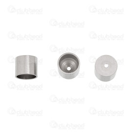 1720-2638-06 - Stainless steel Cord End for Round Cord 6mm Plain 7x6mm 1mm hole Natural 30pcs 1720-2638-06,Findings,Connectors,Cord end,montreal, quebec, canada, beads, wholesale