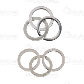 1720-2646 - Stainless Steel Link Tripple Ring 12x0.9mm High Quality Polish Natural 10pcs 1720-2646,Findings,montreal, quebec, canada, beads, wholesale