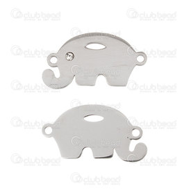 1720-2650-02 - Animal Acier Inoxydable Connecteur Elephant 12x18.5mm Pierre du Rhin Naturel 10pcs 1720-2650-02,Éléphant,montreal, quebec, canada, beads, wholesale