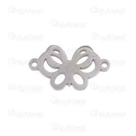 1720-2650-12 - Animal Stainless Steel 304 Link Butterfly 10x17.5x1.2mm 1mm loop Natural 4 pcs 1720-2650-12,Findings,montreal, quebec, canada, beads, wholesale