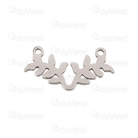 1720-2651-04 - Stainless Steel 304 Link-Connector Leaves 10x20x1mm Natural 1mm Loop 10pcs 1720-2651-04,Findings,Stainless Steel 304,Link-Connector,Leaves,10x20x1mm,Grey,Natural,Metal,1mm Loop,10pcs,China,montreal, quebec, canada, beads, wholesale