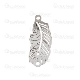 1720-2652-02 - Spiritual Stainless Steel Connector Feather 27x11.5mm Natural 10pcs 1720-2652-02,Findings,Stainless Steel,montreal, quebec, canada, beads, wholesale