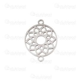 1720-2652-12 - Stainless Steel 304 Link-Connector Spiritual Mandala 15x12x1.5mm Natural 1mm Loop 10pcs 1720-2652-12,1720-26,Stainless Steel 304,Link-Connector,Spiritual,Mandala,15x12x1.5mm,Grey,Natural,Metal,1mm Loop,10pcs,China,montreal, quebec, canada, beads, wholesale