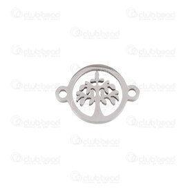 1720-2652-16N - Stainless Steel 304 Link-Connector Spirituel Tree of Life 14x10x1.5mm Natural 1mm Loop 10pcs 1720-2652-16N,1720-2652,montreal, quebec, canada, beads, wholesale