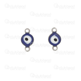 1720-2652-1706 - Spiritual Stainless Steel Link Evil Eye Round 11x6x3mm 1.2mm ring Natural 20pcs 1720-2652-1706,Stainless Steel Evil Eye,montreal, quebec, canada, beads, wholesale