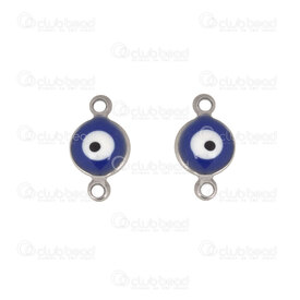 1720-2652-1708 - Spiritual Stainless Steel Link Evil Eye Round 14.5x8x3mm 1.5mm ring Natural 20pcs 1720-2652-1708,New Products,montreal, quebec, canada, beads, wholesale