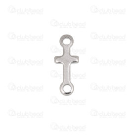 1720-2652-22 - Spiritual Stainless Steel Link Cross 18x7x1.5mm with 2 loop Natural 20pcs 1720-2652-22,Findings,montreal, quebec, canada, beads, wholesale