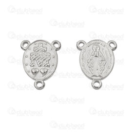 1720-2652-236 - Spirituel Acier Inoxydable 304 Lien-Connecteur Vierge Marie 14x11.5x2.5mm 3 Boucle Naturel 10pcs 1720-2652-236,Ã,montreal, quebec, canada, beads, wholesale