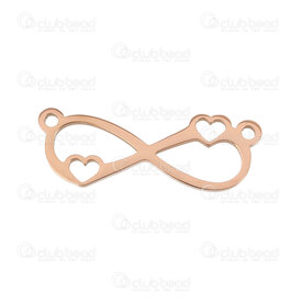 1720-2654-06RGL - Stainless Steel 304 Link-Connector Heart Infinity with Heart 27x9x1.2mm Rose Gold 1.2mm Loop 4pcs 1720-2654-06RGL,Links connectors,Metal,Stainless Steel 304,Link-Connector,Heart,Infinity with Heart,27x9x1.2mm,Pink,Rose Gold,Metal,1.2mm Loop,10pcs,China,montreal, quebec, canada, beads, wholesale