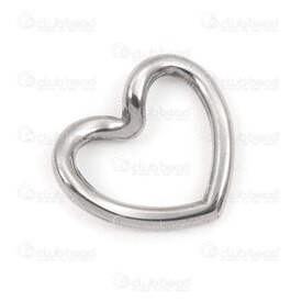 1720-2654-1020 - Stainless Steel 304 Link-Connector Heart 17.5x20x2.2mm Wavy Edge Natural 10pcs 1720-2654-1020,Findings,pendentif metal,montreal, quebec, canada, beads, wholesale