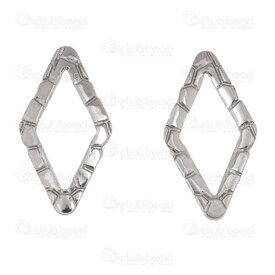 1720-2676 - Stainless Steel 304 Link Diamond 24x13x1.5mm Hammered Inner Diamater 15x8mm Natural 20pcs 1720-2676,1720-26,montreal, quebec, canada, beads, wholesale