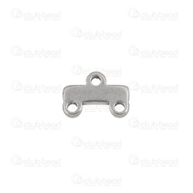 1720-2680-028 - Stainless Steel 304 Multi-Row Connector Bar 8X5X1.5mm 2 row 1mm loop Natural 20pcs 1720-2680-028,Findings,montreal, quebec, canada, beads, wholesale