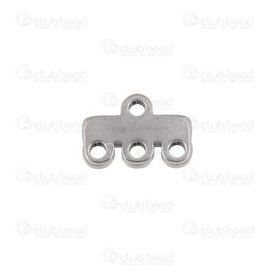 1720-2680-038 - Stainless Steel 304 Multi-Row Connector Bar 8X5X1.5mm 3 row 1mm loop Natural 20pcs 1720-2680-038,1720-26,montreal, quebec, canada, beads, wholesale