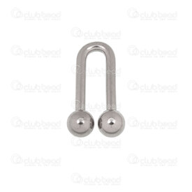 1720-2688 - Acier Inoxydable 304 Lien-connecteur forme U 15x8mm Epaisseur Fil 1.5mm Bille 4mm Naturel 20pcs 1720-2688,Liens connecteurs,Métal,montreal, quebec, canada, beads, wholesale