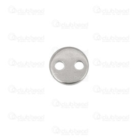 1720-2689-06 - Acier Inoxydable 304 Lien Disque Rond 6mm 2 Trou 1.2mm Naturel 50pcs 1720-2689-06,m,montreal, quebec, canada, beads, wholesale
