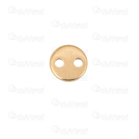 1720-2689-06GL - Stainless Steel 304 Link Round Disc 6mm 2 Hole 1.2mm Gold Plated 50pcs 1720-2689-06GL,m,montreal, quebec, canada, beads, wholesale