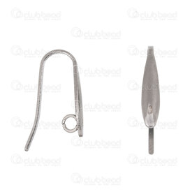 1720-2700-002 - Stainless Steel 304 Fish Hook 19x3.5mm with loop Natural 20pcs 1720-2700-002,Crochet boucles d'oreilles,montreal, quebec, canada, beads, wholesale