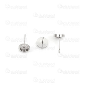 1720-2704-06 - Stainless Steel 304 Bezel Cup Stud Earring Round 6mm Natural 20pcs 1720-2704-06,Findings,Bezel - Cabochon Settings,20pcs,Stainless Steel 304,Bezel Cup Stud Earring,Round,6mm,Grey,Natural,Metal,20pcs,China,montreal, quebec, canada, beads, wholesale