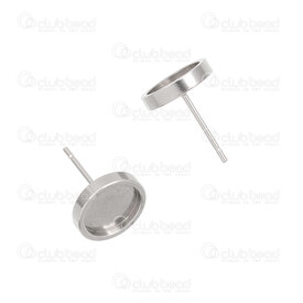 1720-2704-08 - Stainless Steel 304 Bezel Cup Stud Earring Round 8mm Natural 20pcs 1720-2704-08,Findings,20pcs,Stainless Steel 304,Bezel Cup Stud Earring,Round,8MM,Grey,Natural,Metal,20pcs,China,montreal, quebec, canada, beads, wholesale