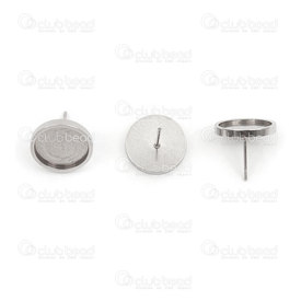 1720-2704-12 - Stainless Steel 304 Bezel Cup Stud Earring Round 12mm Natural 20pcs 1720-2704-12,Findings,Bezel - Cabochon Settings,Earrings,Stainless Steel 304,Bezel Cup Stud Earring,Round,12mm,Grey,Natural,Metal,20pcs,China,montreal, quebec, canada, beads, wholesale