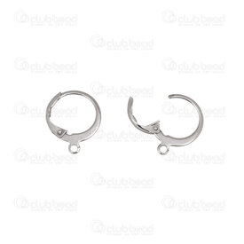 1720-2705-12-100 - Stainless Steel 304 Leverback Earring 12mm Round Natural With Loop 100pcs 1720-2705-12-100,Findings,Earrings,Leverback,Natural,Stainless Steel 304,Leverback Earring,Round,12mm,Grey,Natural,Metal,With Loop,100pcs,China,montreal, quebec, canada, beads, wholesale