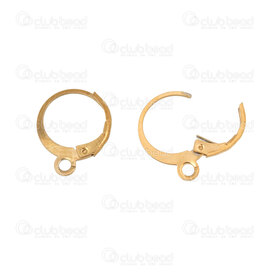 1720-2705-12GL - Acier Inoxydable 304 Boucle D'oreille à Levier 12mm Rond Plaque Or Avec Boucle 20pcs 1720-2705-12GL,Accessoires de finition,Boucles d'oreilles,montreal, quebec, canada, beads, wholesale