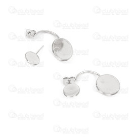 1720-2708 - DISC stainless steel double bezel cub stud earring 8MM, 12MM 10pcs 1720-2708,Findings,Earrings,montreal, quebec, canada, beads, wholesale
