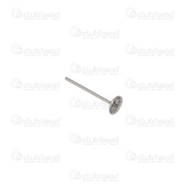 1720-2711-04 - Stainless Steel 304 Bezel Cup Stud Earring Round 4mm Natural With Pin for Half Drilled Bead 100pcs 1720-2711-04,Findings,4mm,Stainless Steel 304,Bezel Cup Stud Earring,Round,4mm,Grey,Natural,Metal,With Pin for Half Drilled Bead,100pcs,China,montreal, quebec, canada, beads, wholesale