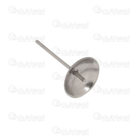 1720-2711-08 - Stainless Steel 304 Bezel Cup Stud Earring Round 8mm Natural With Pin for Half Drilled Bead 50pcs 1720-2711-08,Findings,8MM,Stainless Steel 304,Bezel Cup Stud Earring,Round,8MM,Grey,Natural,Metal,With Pin for Half Drilled Bead,50pcs,China,montreal, quebec, canada, beads, wholesale