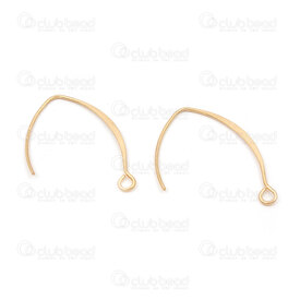 1720-2713-30FGL - Acier Inoxydable 316 Crochet de Boucle D\'oreille 30x0.8mm Plaque Or 20pcs 1720-2713-30FGL,Accessoires de finition,Boucles d'oreilles,montreal, quebec, canada, beads, wholesale