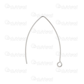 1720-2713-40 - Stainless steel 316 V shape ear wire 0.8x40mm Natural 100pcs 1720-2713-40,Findings,Earrings,Stainless steel,montreal, quebec, canada, beads, wholesale