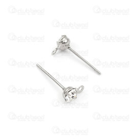 1720-2715-04 - Stainless Steel 304 Earring Stud 4mm With Rhinestones Natural 2mm Loop 10pcs 1720-2715-04,Stainless Steel 304,4mm,Stainless Steel 304,Earring Stud,With Rhinestones,4mm,Grey,Natural,Metal,2mm Loop,10pcs,China,montreal, quebec, canada, beads, wholesale