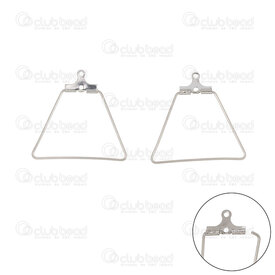 1720-2717-20 - Stainless steel hanger hook 20x27mm polygonal shape wire 0.8mm for earring or pendant Natural 20pcs 1720-2717-20,Findings,Earrings,Stainless steel,montreal, quebec, canada, beads, wholesale