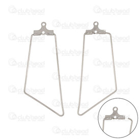 1720-2717-40 - Stainless steel hanger hook 39.5x17.5mm irregular rectangle shape wire 0.8mm for earring or pendant Natural 20pcs 1720-2717-40,Findings,Earrings,Decorative parts,montreal, quebec, canada, beads, wholesale