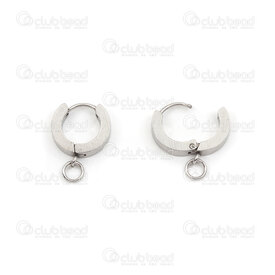 1720-2720 - Stainless steel earring ring 14x3mm with 5mm loop natural 10 pcs (5 pairs) 1720-2720,Findings,Earrings,Stainless steel,montreal, quebec, canada, beads, wholesale