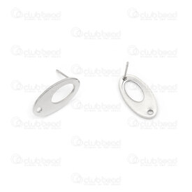 1720-2724 - Stainless steel Earring Oval 18.5x9.5x1.2mm with 1.5mm hole Natural 20pcs 1720-2724,Findings,Stainless Steel,montreal, quebec, canada, beads, wholesale