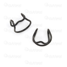 1720-2725-2BK - Acier Inoxydable 304 Boucle d'Oreille Manchette 12x11x7mm Diametre du Fil 1mm Noir 10pcs 1720-2725-2BK,Accessoires de finition,Boucles d'oreilles,montreal, quebec, canada, beads, wholesale