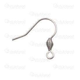 1720-2732 - Stainless Steel 304 Fish Hook 17.5x19x0.7mm With Coil Natural 100pcs 1720-2732,Findings,Earrings,Fish Hook,Stainless Steel 304,Fish Hook,With Coil,17.5x19x0.7mm,Grey,Natural,Metal,100pcs,China,montreal, quebec, canada, beads, wholesale