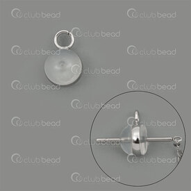 1720-2738 - Stainless Steel Ear Clutch 8.5x5.5x4.5mm with Rubber and loop Natural 20pcs 1720-2738,Findings,Stainless Steel,montreal, quebec, canada, beads, wholesale