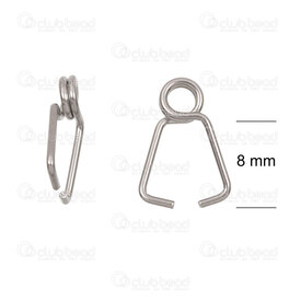 1720-2756-12 - Stainless Steel 304 Bail 12.5X6.5X0.8mm Natural 20pcs 1720-2756-12,Findings,BELIERES,montreal, quebec, canada, beads, wholesale