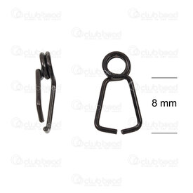 1720-2756-12BK - Stainless Steel 304 Bail 12.5X6.5X0.8mm Black 10pcs 1720-2756-12BK,8mm noir,montreal, quebec, canada, beads, wholesale